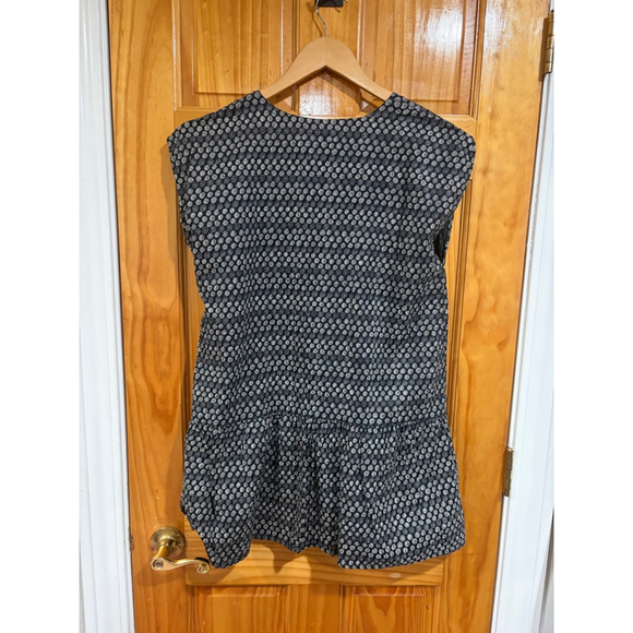 Gudrun Sjoden Black White Printed Drop Waist Tunic Dress Red Buttons M - Picture 4 of 6